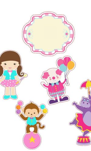 TOPO DE BOLO CIRCO MENINA - ARQUIVO DE CORTE SILHOUETTE