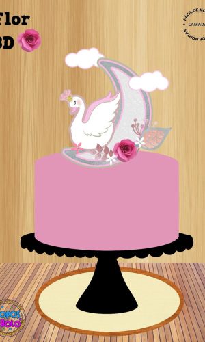Arquivo de Corte Topo de Bolo Cisne Cute