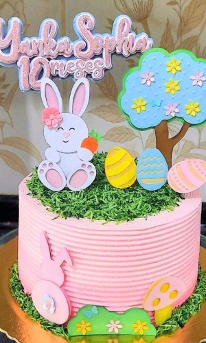 Arquivo de Corte Topo de Bolo Coelhinha da Páscoa Rosa #3641