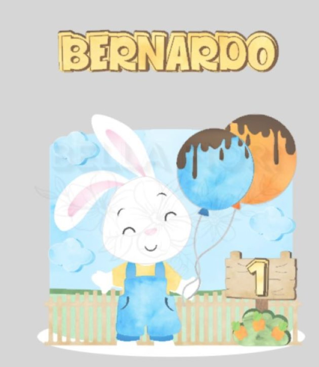 Arquivo de Corte Topo de Bolo Coelhinho Cute Camadas - Bf