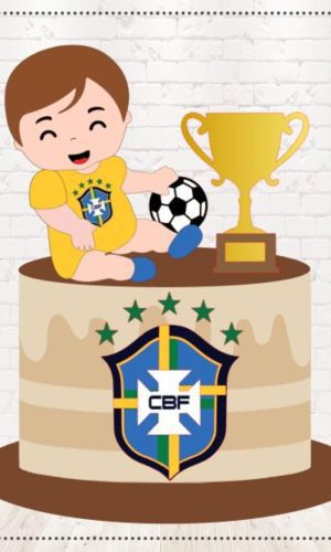 Arquivo de Corte Topo de Bolo Copa - Brasil em Camadas 1508
