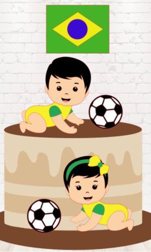 Arquivo de Corte Topo de Bolo Copa - Brasil em Camadas 1523
