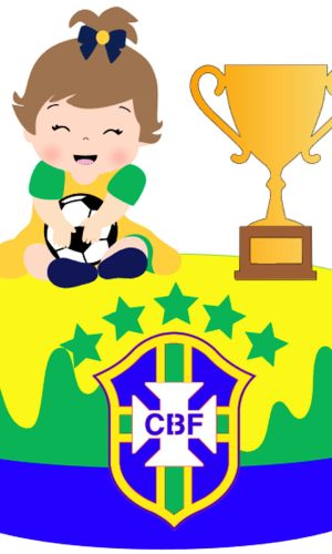 Arquivo de Corte: Topo de Bolo Copa do Mundo Brasil Baby 046