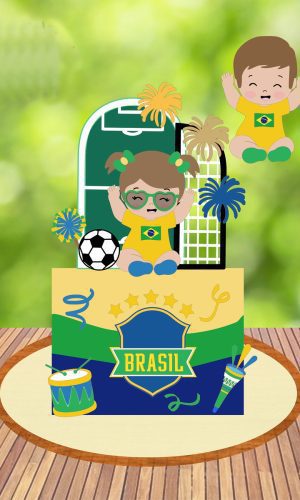 Arquivo de Corte: Topo de Bolo Copa do Mundo Brasil Baby 047