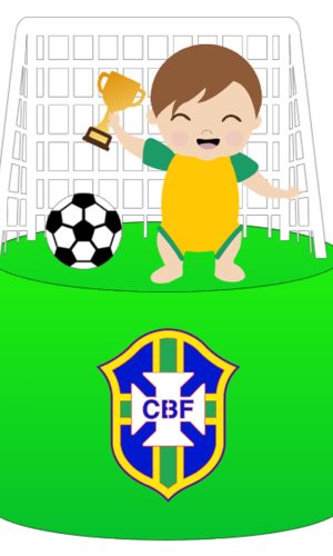 Arquivo de Corte: Topo de Bolo Copa do Mundo Brasil Bebê 031