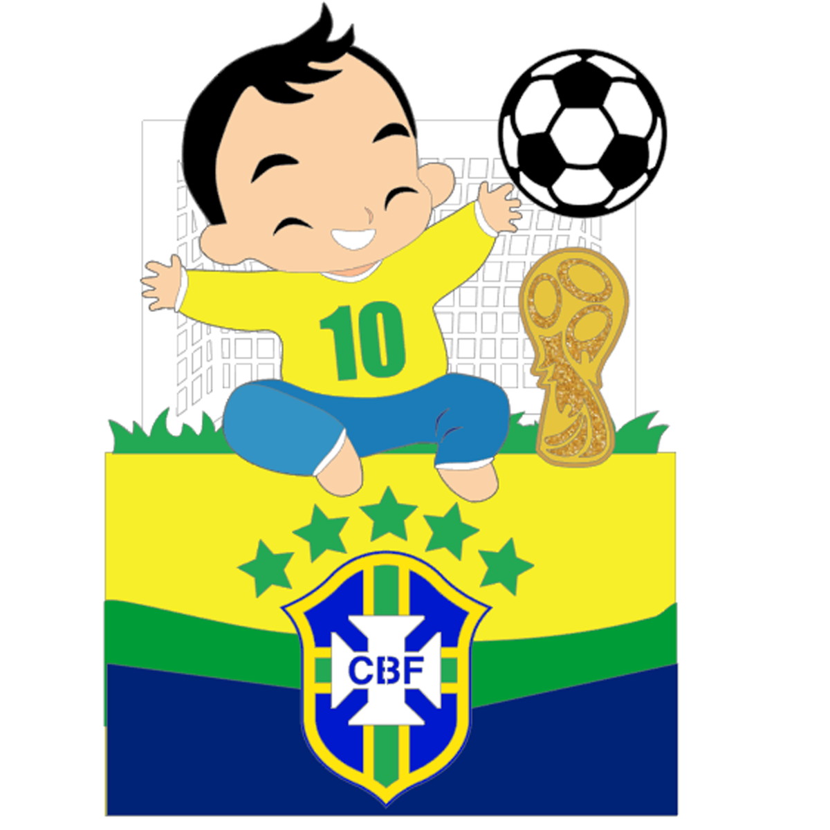 Arquivo de Corte: Topo de Bolo Copa do Mundo Brasil Boy 055
