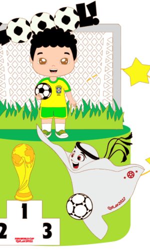 Arquivo de Corte: Topo de Bolo Copa do Mundo Brasil Cute 041