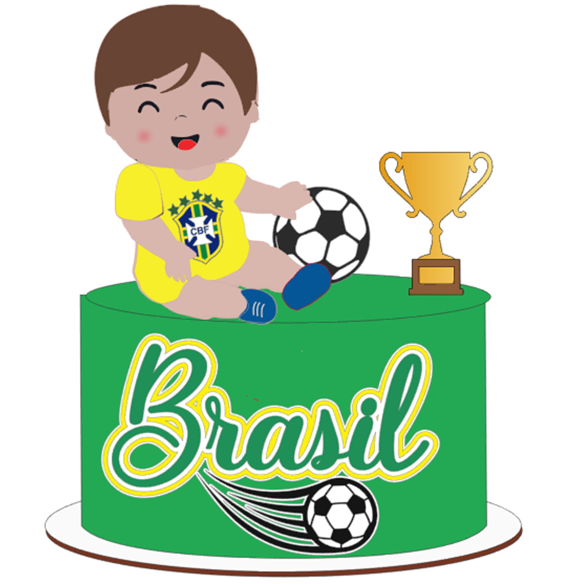 Arquivo de Corte: Topo de Bolo Copa do Mundo Menino Baby 022