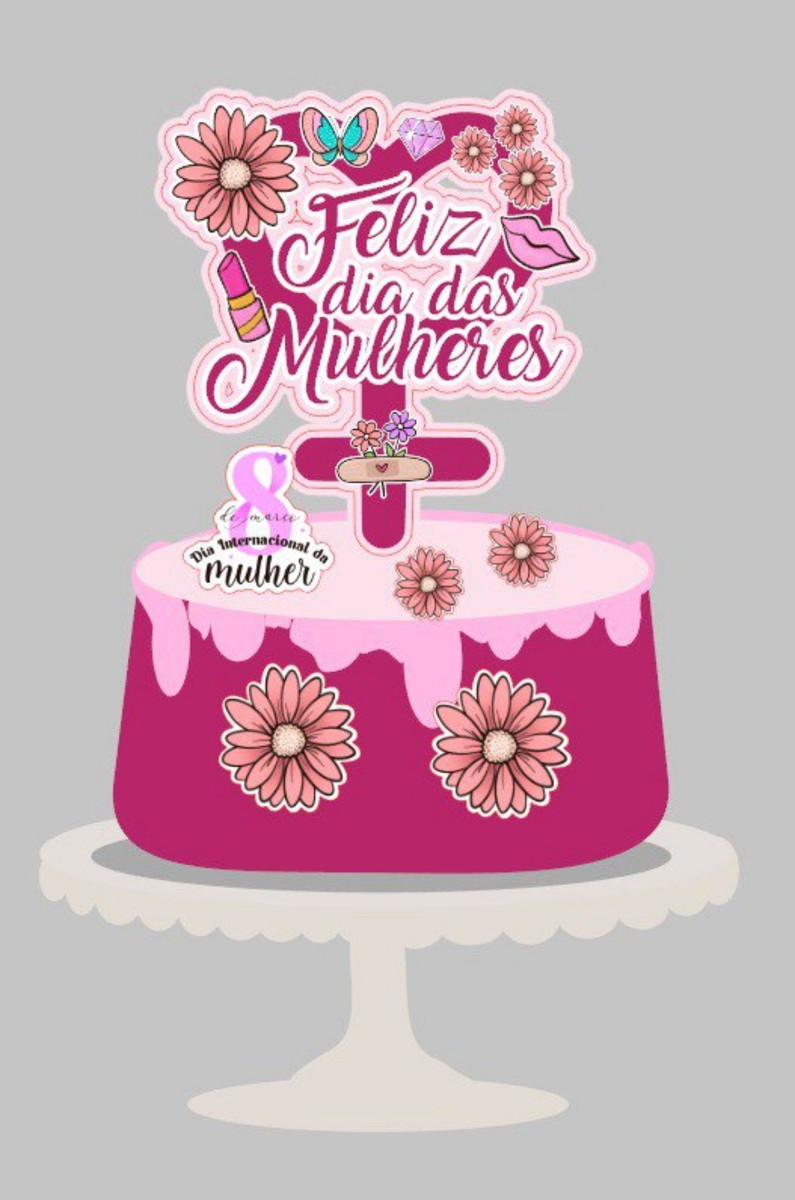 Arquivo de Corte Topo de Bolo Dia das Mulheres #17258