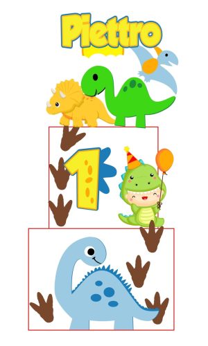 Arquivo de Corte Topo de Bolo Dino Baby 002 Studio