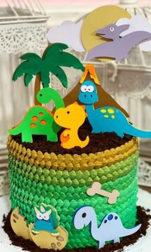 Arquivo de Corte Topo de Bolo Dino em Camadas 02