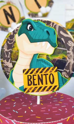 Arquivo de Corte topo de bolo Dinossauro - Studio e PDF