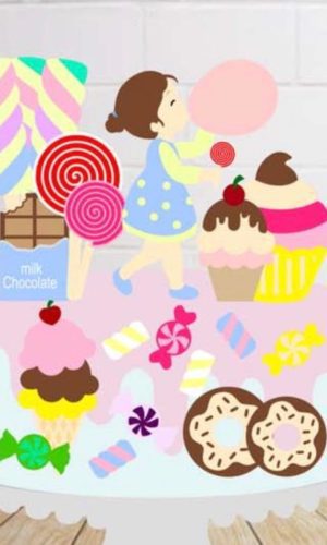 Arquivo de Corte Topo de Bolo Doce Menina
