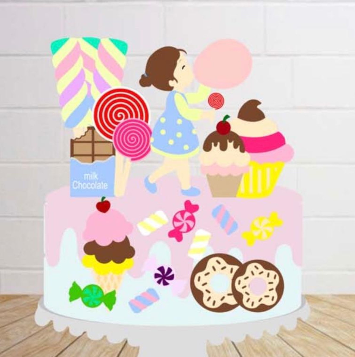 Arquivo de Corte Topo de Bolo Doce Menina