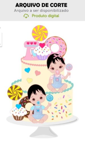 Arquivo de Corte Topo de Bolo Doces Bebês