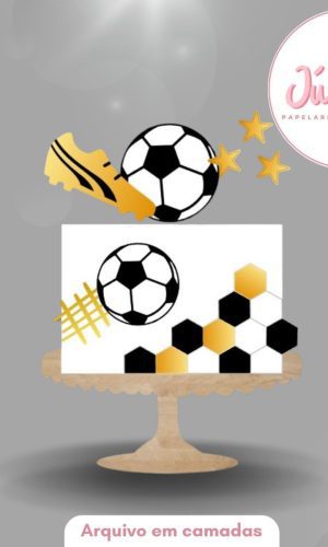 Arquivo de Corte - Topo de Bolo em Camadas Futebol