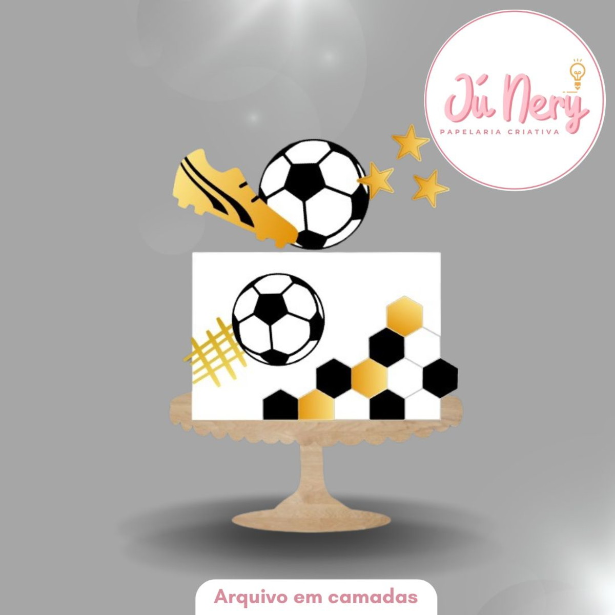 Arquivo de Corte - Topo de Bolo em Camadas Futebol