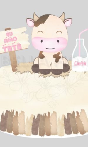 Arquivo de Corte - Topo de Bolo Eu Amo Tetê Cute - Bf