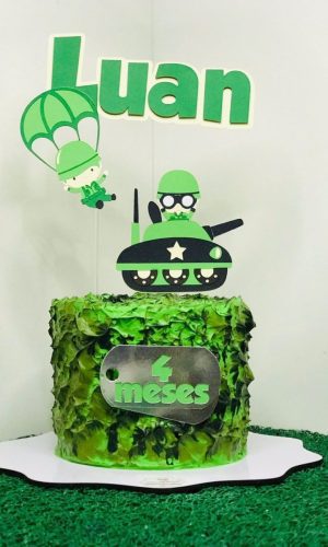 Arquivo de Corte Topo de Bolo Exército Baby
