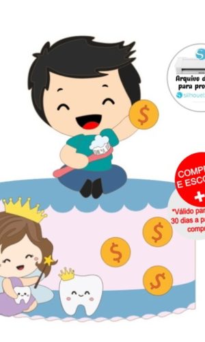 Arquivo de Corte Topo de Bolo Fada do Dente Menino