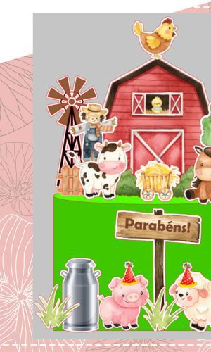 Arquivo de Corte topo de bolo Fazendinha 03 - Studio e PDF