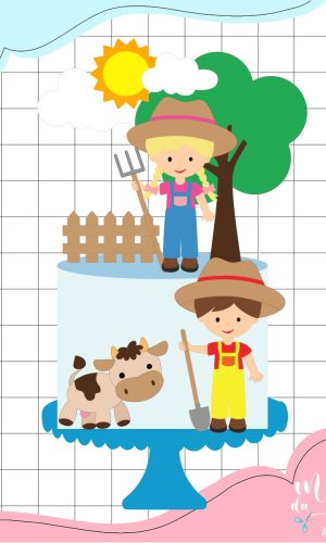 Arquivo de Corte: Topo de Bolo Fazendinha Cute 030