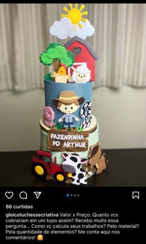 Arquivo de Corte Topo de Bolo Fazendinha Fazenda Menino