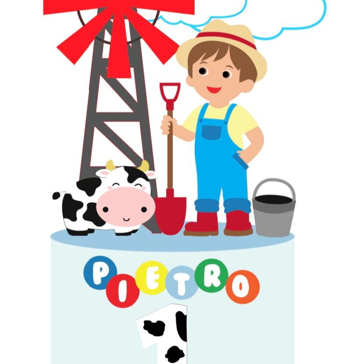Arquivo de Corte Topo de Bolo Fazendinha Fazenda Menino