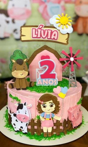 Arquivo de Corte Topo de Bolo Fazendinha Menina Studio+brind