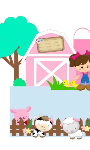 ARQUIVO DE CORTE TOPO DE BOLO FAZENDINHA Rosa