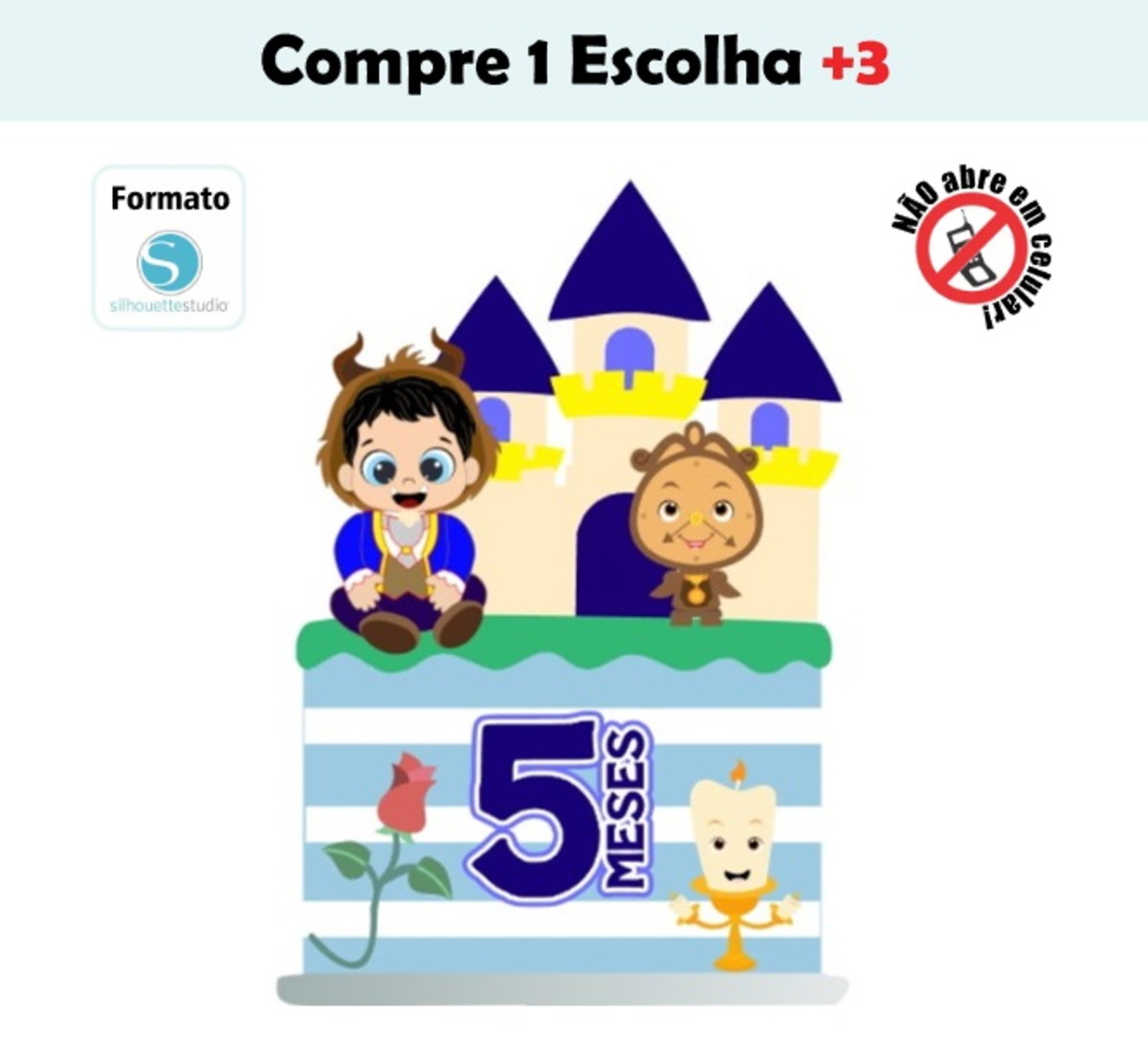 Arquivo de Corte Topo de Bolo Fera Bebê