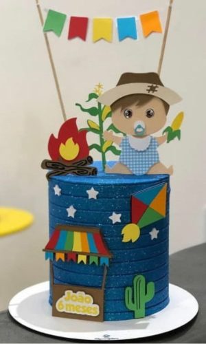 Arquivo de Corte Topo de Bolo Festa Junina em Camadas 412