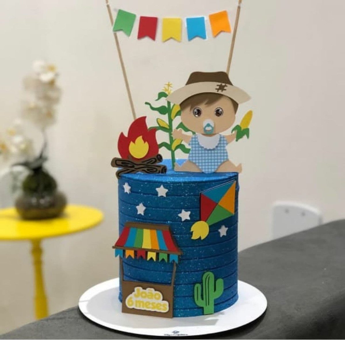 Arquivo de Corte Topo de Bolo Festa Junina em Camadas 412