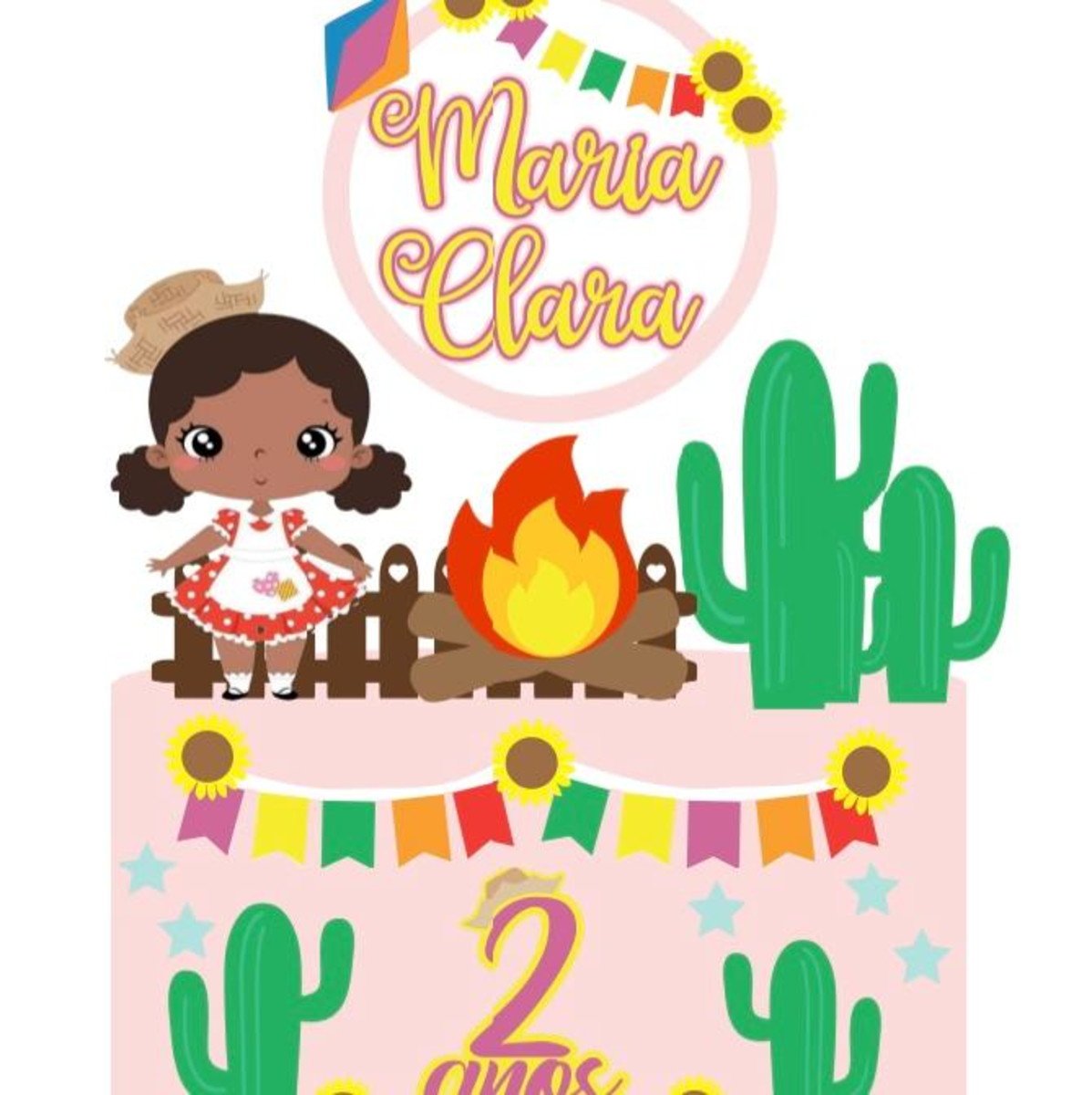 Arquivo de Corte Topo de Bolo Festa Junina São João Menina