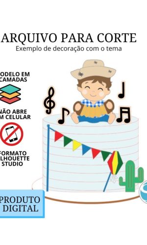 Arquivo de Corte Topo de Bolo - Festa Junina Menino 1