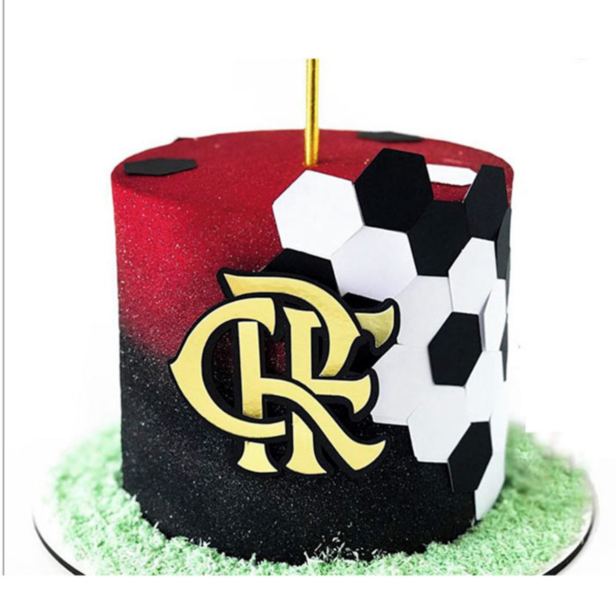 Arquivo de Corte Topo de Bolo Flamengo com bola + BRINDE - Imagem 3