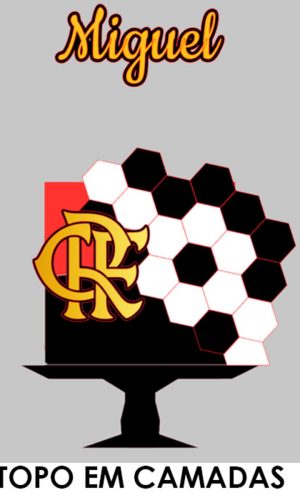 Arquivo de Corte Topo de Bolo Flamengo com bola + BRINDE