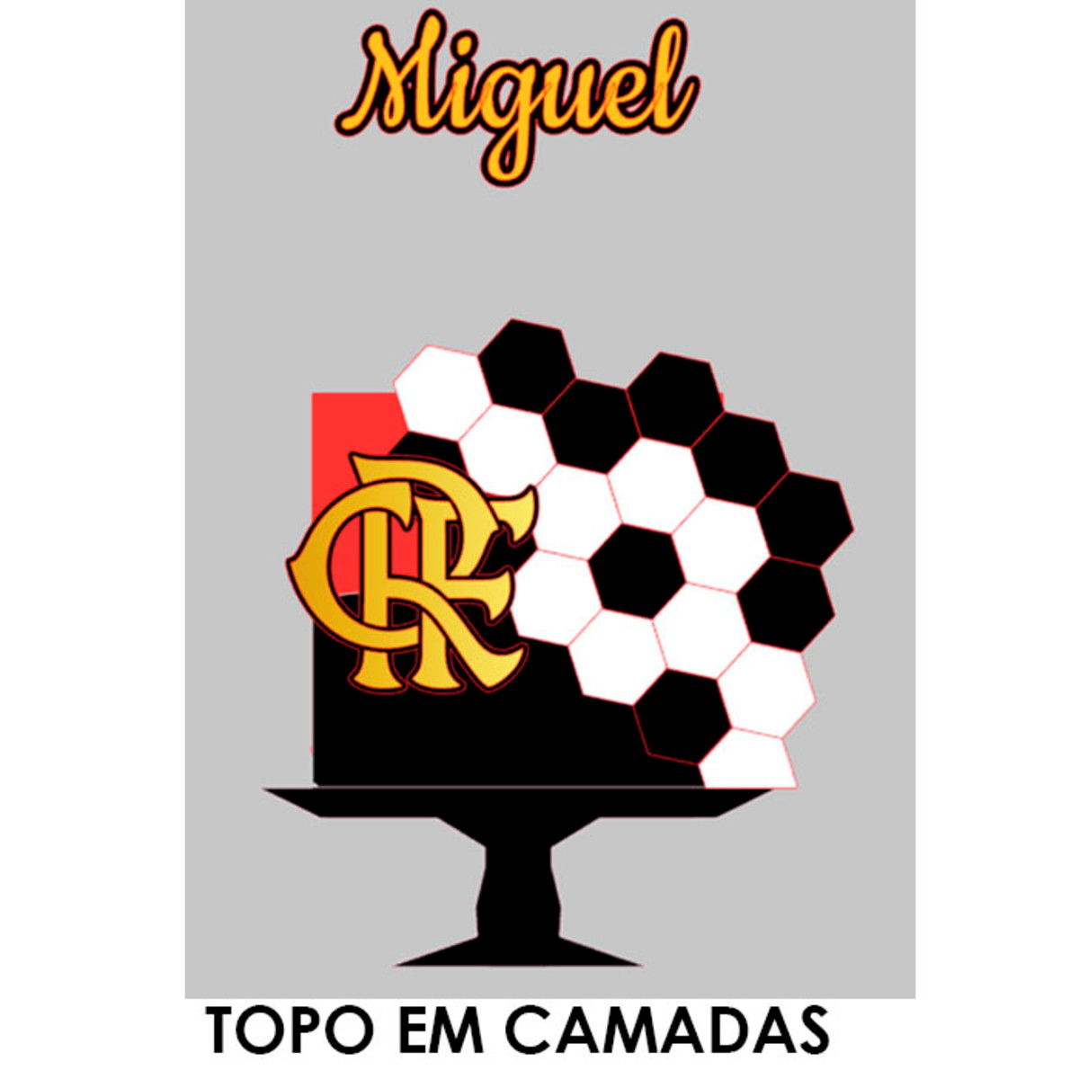 Arquivo de Corte Topo de Bolo Flamengo com bola + BRINDE