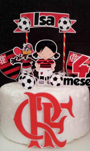 Arquivo Topo de Bolo Flamengo e Kit Flamengo Rosa 3 +brinde