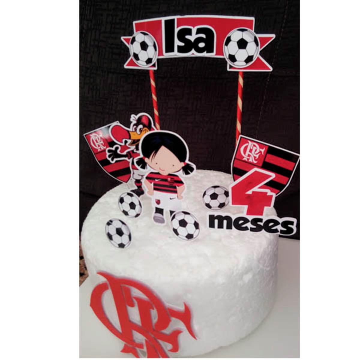 Arquivo Topo de Bolo Flamengo e Kit Flamengo Rosa 3 +brinde - Imagem 3