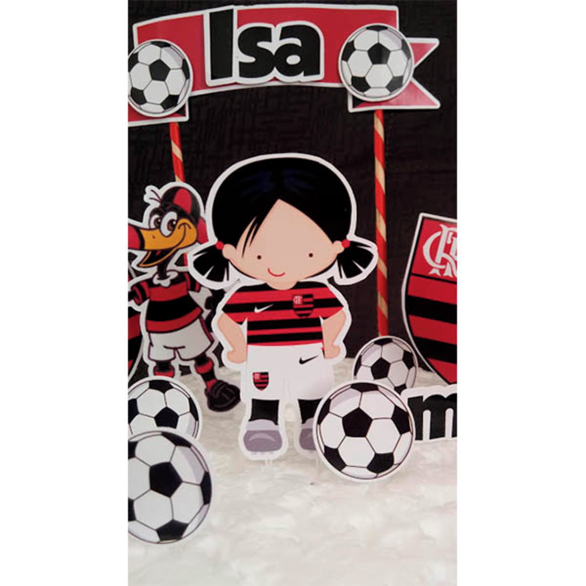 Arquivo Topo de Bolo Flamengo e Kit Flamengo Rosa 3 +brinde - Imagem 4