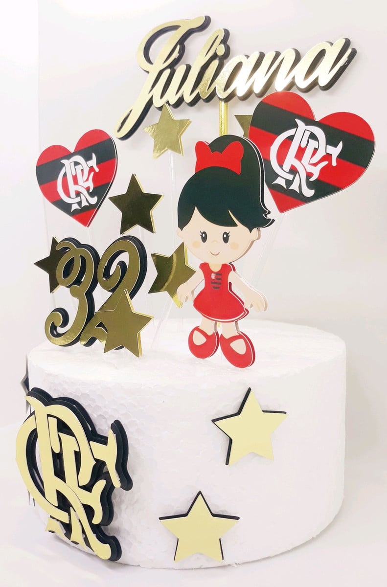 Arquivo de Corte Topo de Bolo Flamengo Menina Studio - Imagem 3