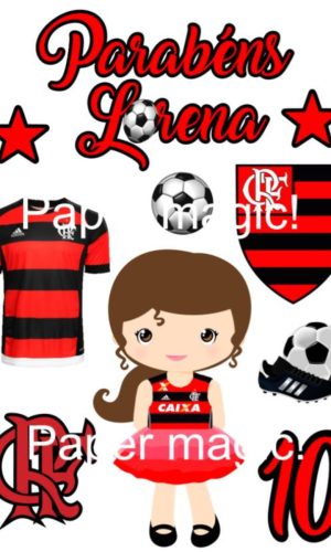 Arquivo de corte topo de bolo flamengo menina