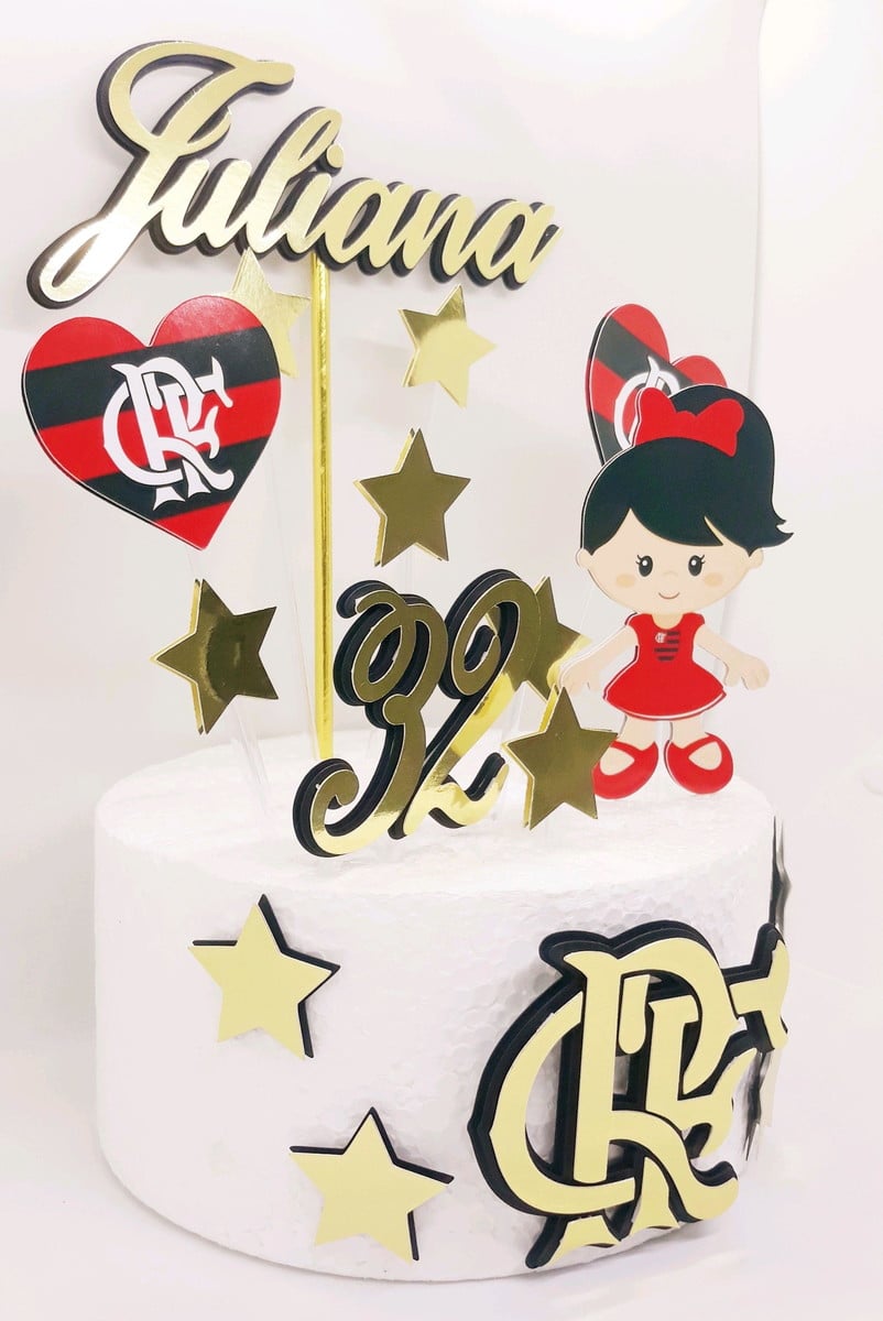 Arquivo de Corte Topo de Bolo Flamengo Menina Studio - Imagem 2