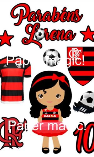 Arquivo de corte topo de bolo flamengo menina