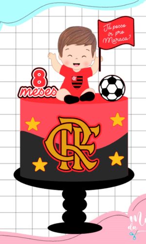Arquivo de Corte Topo de Bolo Flamengo Menino Baby 001