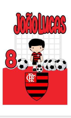 Arquivo de Corte Topo de Bolo Flamengo Menino com Trave
