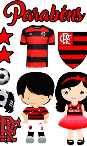 Arquivo de corte topo de bolo flamengo menino e menina