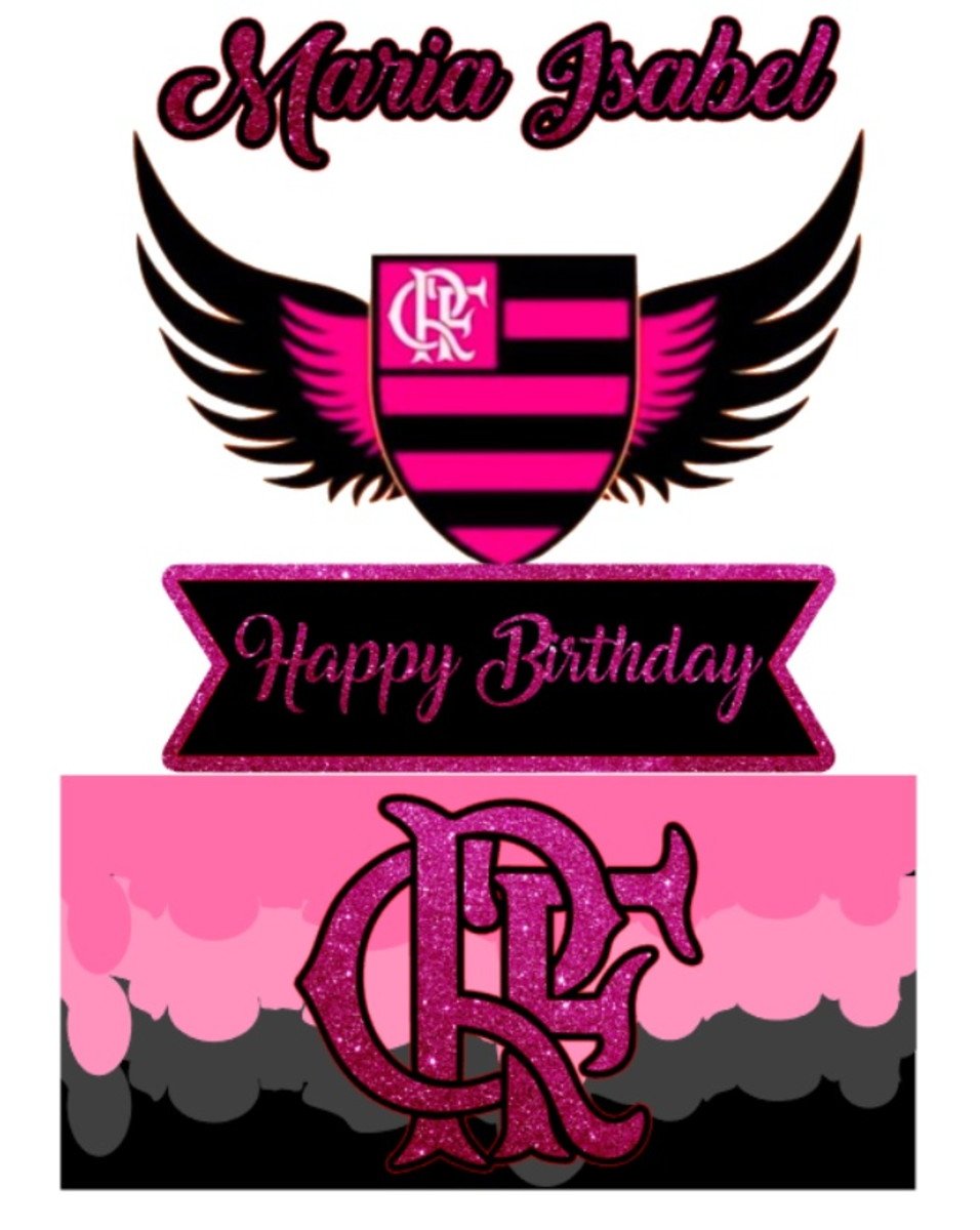 Arquivo de Corte Topo de Bolo Flamengo Rosa