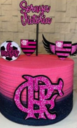 Arquivo de Corte Topo de Bolo Flamengo Rosa